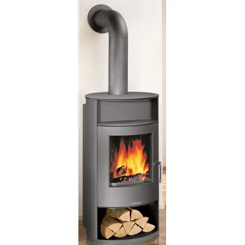 Poêle à bois hydro Island Aqua Acier Gris - 10/6 kW - Justus Usine Directe