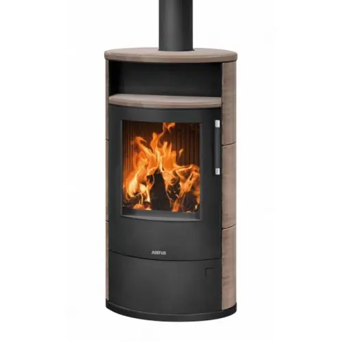 Paiement Sécurisé Poêle à bois Island 7 2.0 Acier Noir - Céramique Grappa - 6,5 kW - Justus