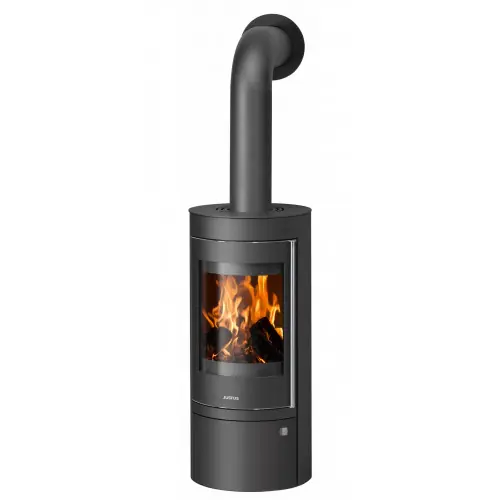 Poêle à bois Mino Top 2.0 Acier Noir – Dessus Acier Noir – Porte Fonte – 5,5 kW – Justus Populaire
