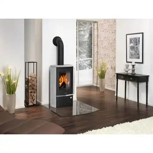 Prix Promo Poêle à bois Reno R Acier Noir – Pierre Ollaire – 6 kW – Justus