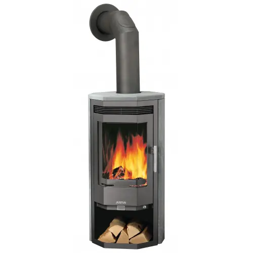 Offre Du Jour Poêle à bois Usedom 5 D – Porte Fonte Grise, Pierre Ollaire – 5,5 kW – Justus