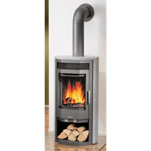 Prix Cassé Poêle à bois Usedom 7 Acier Gris - Pierre Ollaire - 7 kW - Justus