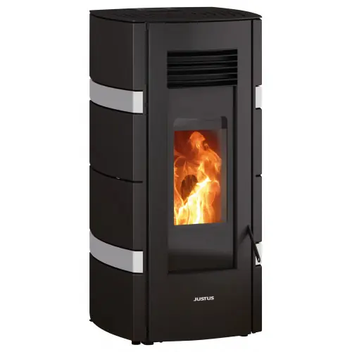 Offre Limitée Poêle à granulés Sia ConStone Blanc, Acier Noir – 2,4-8,0 kW – Justus