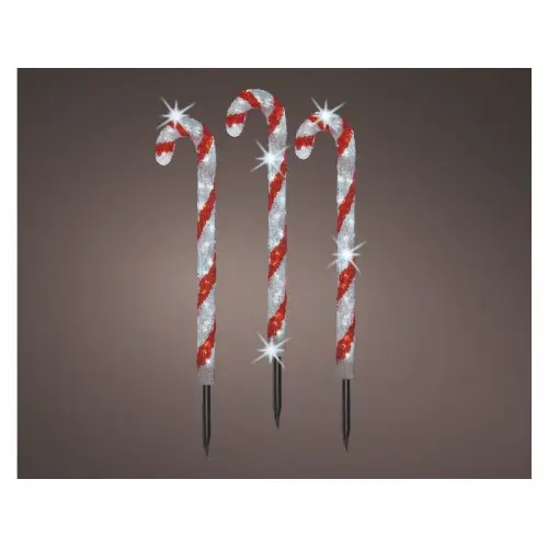 Pas Cher Deco noel, 3 Sucre D‘Orge Lumineux 61 Cm - KAEMINGK