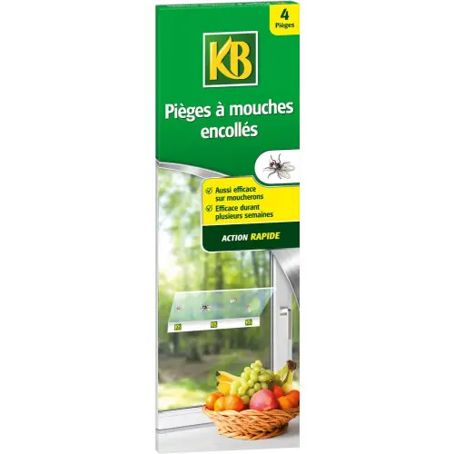 Lot de 4 pièges à mouches, glu, KB – KB Promotion
