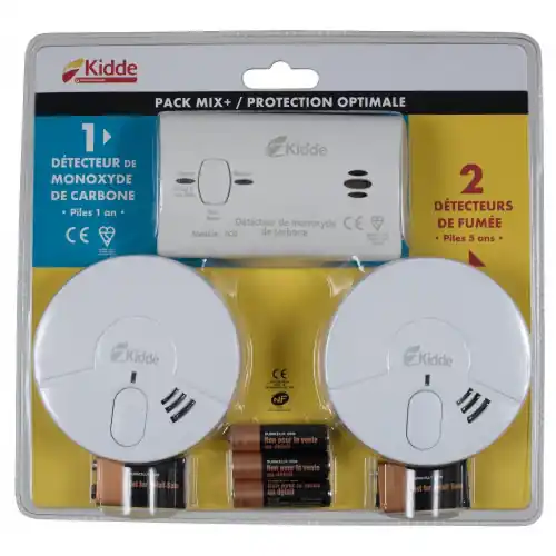 Pas Cher Détecteur de fumee x2 + 1 Détecteur de monoxyde pack kidde – Kidde