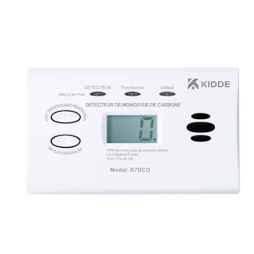 Détecteur monoxide de carbone avec ecran digital 7dco 1 an – Kidde Commander Maintenant