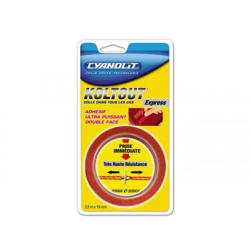 Ruban Adhésif Double Face Koltout Express L.2.5 M X L.19 Mm – KOLTOUT Vente Directe