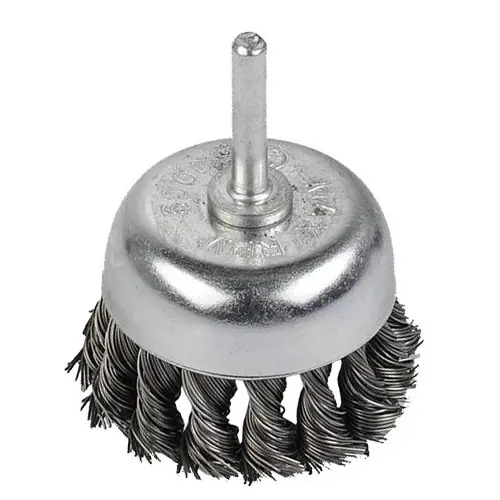 Brosse métallique rotative soucoupe Ø 65 mm fils torsadés en acier – Kreator Livraison Express