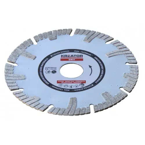 Petit Prix Disque diamant béton armé – Alésage 22,2 mm 1 disque 115 mm 2,0 mm – Kreator