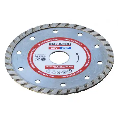 Offre Exclusive Disque diamant universel turbo – Alésage 22,2 mm Ø 230 mm 2,6 mm – Kreator