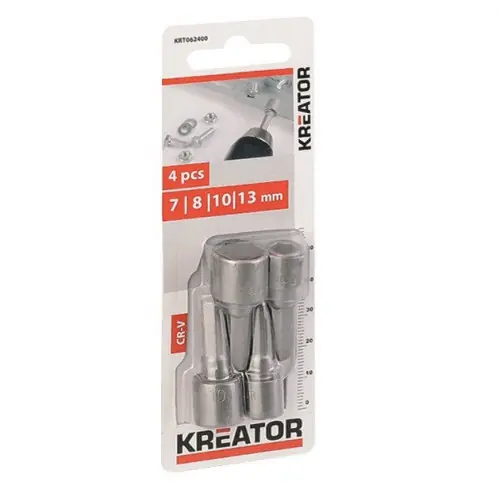 Acheter En Ligne Embouts à douille 7/8/10/13 mm – 4 pièces – Kreator