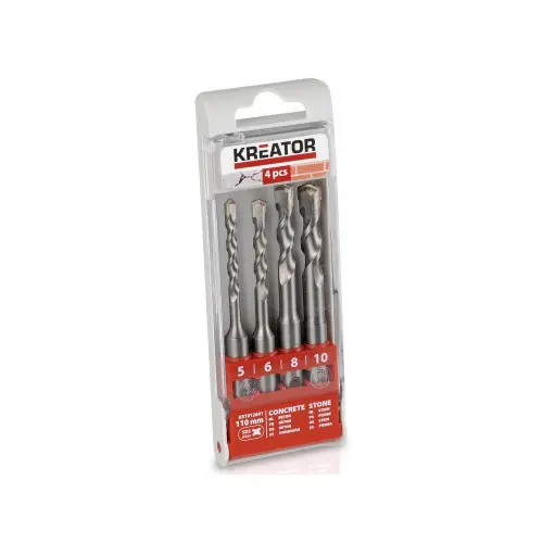 Achat Immédiat Forets SDS+ Ø 5/6/8/10×110 mm – 4 pièces – Kreator
