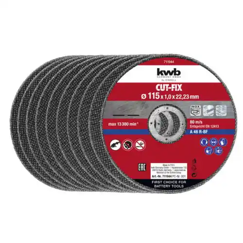 10 disques de coupe Ø 115 x 1,0 mm pour meuleuse d‘angle – KWB by Einhell Dernier Modèle
