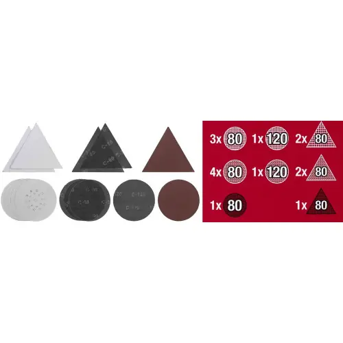 Jeu de 15 abrasifs pour ponceuse girafe 225 mm (Grain 80 et 120) – KWB by Einhell Réduction