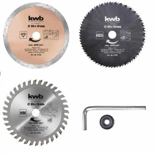 Jeu de disques pour mini scie circulaire 89×10 mm, 5 pcs – KWB by Einhell Authentique