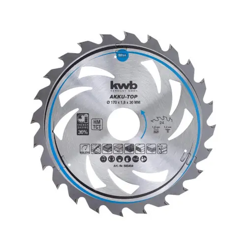 Meilleur Prix Lame de scie circulaire en carbure à coupe fine, 170x30mm, 24 dents – KWB by Einhell