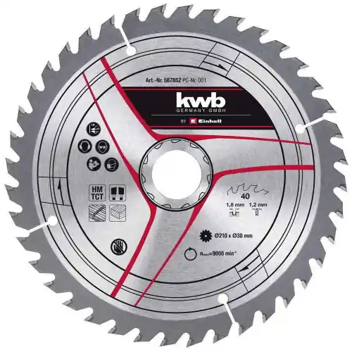 Satisfait Ou Remboursé Lame pour scie à onglet KWB 210×30 mm – 40 dents – KWB by Einhell