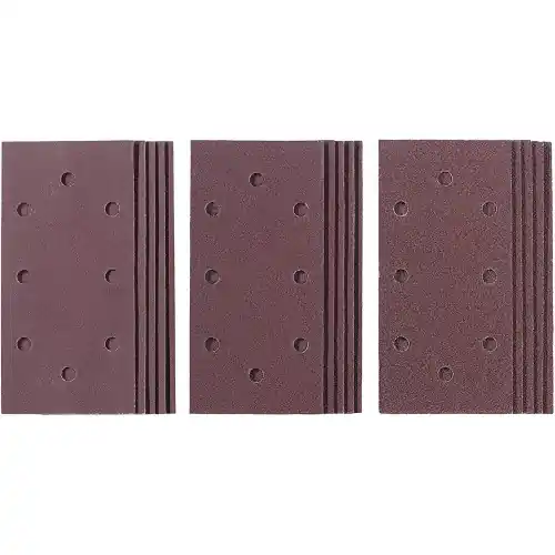 Lot de 15 feuilles de papier abrasif 187 x 93 mm pour ponceuse orbitale – KWB by Einhell Offre Limitée