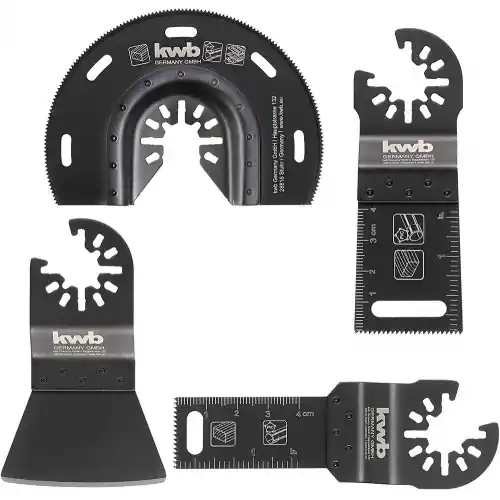 Set de 4 outils multifonctions pour bois, plastique et métal (3 lames de scie, 1 grattoir) – KWB by Einhell Commande En Gros