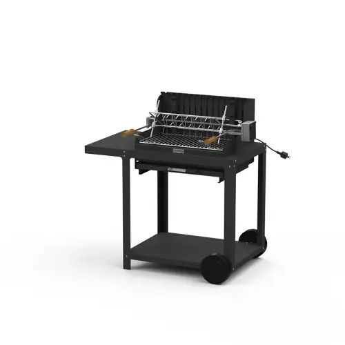 Barbecue avec chariot en acier noir Mendy, grille en inox de 54 x 32 cm – LE MARQUIER Achetez Aujourd&rsquo;hui