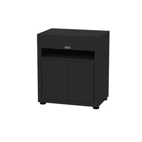Meuble avec tablette en acier noir – 80 x 55 x 92 cm – LE MARQUIER Acheter En Ligne