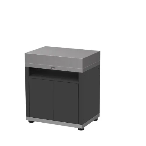 Meuble avec tablette en inox et acier noir - 80 x 55 x 92 cm - LE MARQUIER Certifié