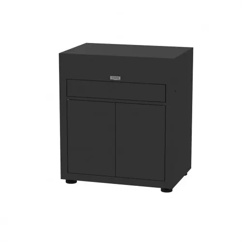Quantité Limitée Meuble avec tiroir noir - 80 x 55 cm - Portes et tiroir push pull - Acier époxy - LE MARQUIER