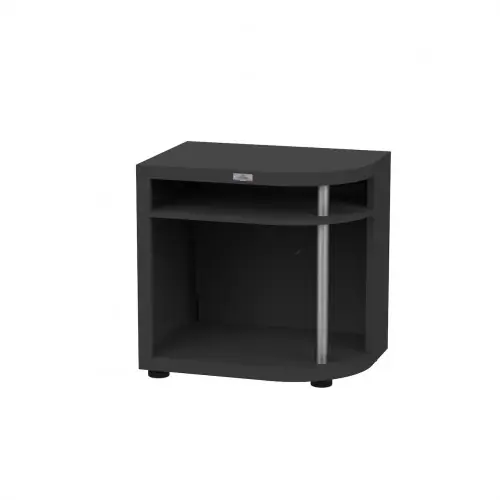 Meuble cuisson arrondi droite noir - 80 x 55 cm - Étagère acier - Origine France Garantie - LE MARQUIER Expédié Aujourd'hui