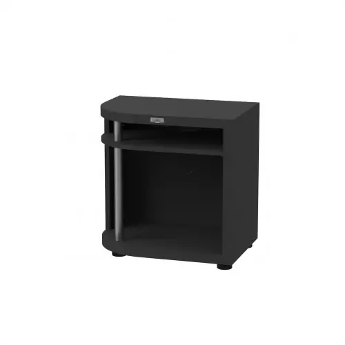 Meuble cuisson arrondi gauche noir - 80 x 55 cm - Étagère acier - Origine France Garantie - LE MARQUIER Expédié Aujourd'hui