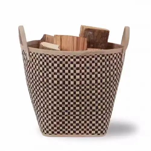 Panier à bûches et à granulés – Damier – LE MARQUIER Satisfait Ou Remboursé