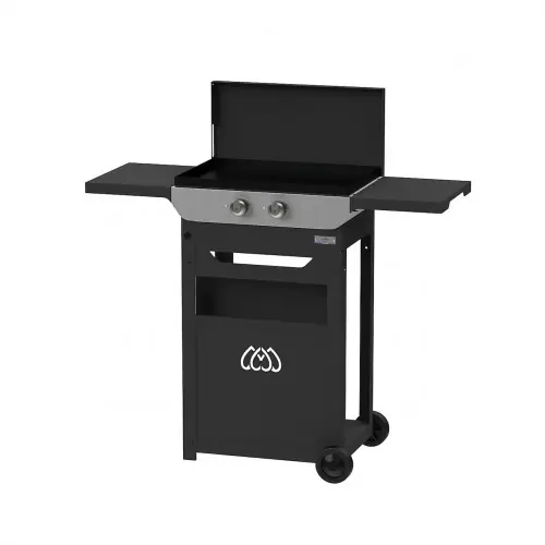 Nouvel Arrivage Plancha électrique Original 260 Duo Edition – Chariot noir – Couvercle inclus – 2 zones de chauffe – LE MARQUIER
