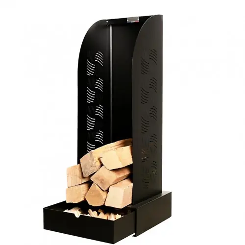 Meilleur Prix Range-bûches verticale - Essentiel - avec tiroir - noir - Origine France - LE MARQUIER