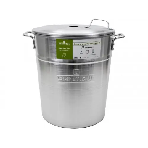 Cuiseur aluminium 40 litres – 12 bocaux de 1 l – LE PRATIQUE Vente Directe