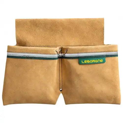 Bipoche de maçon en croûte de cuir – 2 poches larges avec porte-tenaille – Leborgne Commander Maintenant