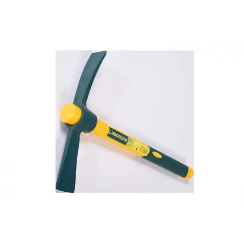 Pioche alcotana panne et hache 37 cm - acier forgé trempé avec manche Novagrip - Leborgne Promotion