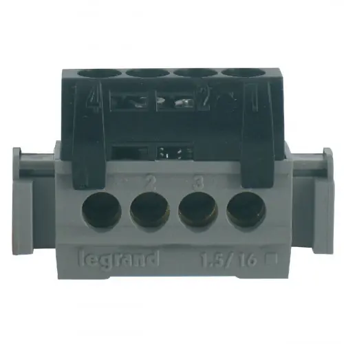 Prix Choc Bornier phasé noir 4 borne 16mm² – LEGRAND