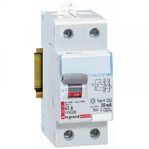 Remise Interrupteur différentiel bipolaire 63A 30mA type A – LEGRAND