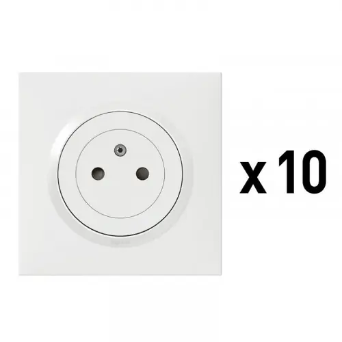 Lot de 10 prises affleurante avec terre Dooxie, LEGRAND, blanc - LEGRAND Affaire À Saisir