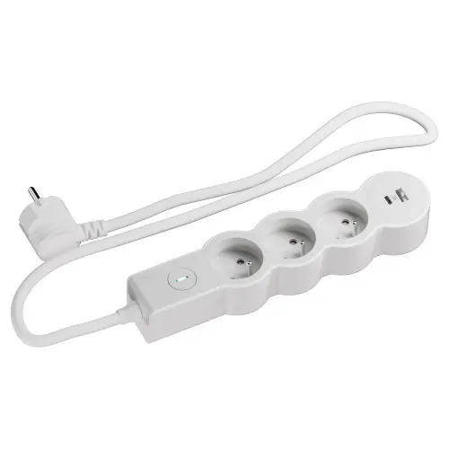 Multiprise 3 prises avec interrupteur et 1 USB-A + 1 USB-C, 1.5 m blanc LEGRAND - LEGRAND Populaire