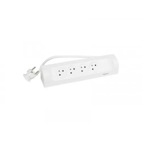Multiprise Filaire Compact, 4 Prises Blanc - LEGRAND Dernière Chance