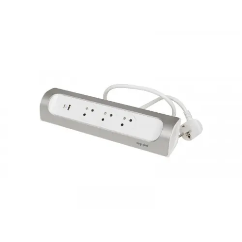 Multiprise Usb Filaire Compact, 3 Prises Aluminium - LEGRAND Meilleur Choix