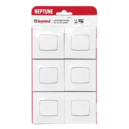 Offre Exclusive NEPTUNE Lot 6 interrupteurs va et vient borne automatique - LEGRAND