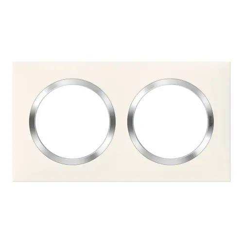 Plaque double Dooxie, LEGRAND, blanc chromé – LEGRAND Offre Du Jour