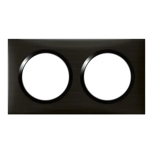 Quantité Limitée Plaque double Dooxie, LEGRAND, inox sombre brossé – LEGRAND