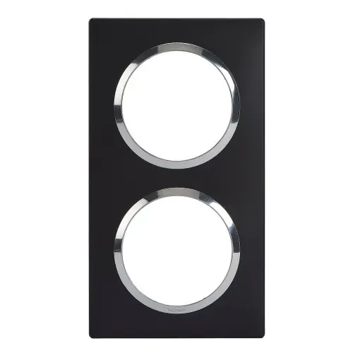 Plaque double Dooxie, LEGRAND, noir et chrome – LEGRAND Certifié
