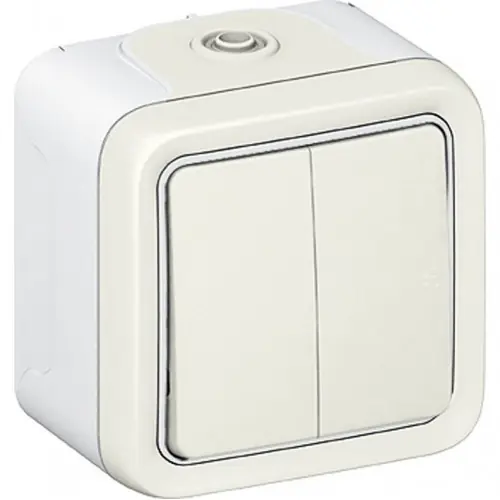 Certifié Plexo double va et vient blanc saillie - LEGRAND