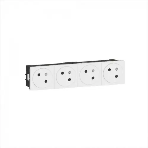 Prix Promo Quadruple prise avec terre Mosaic, LEGRAND, blanc - LEGRAND