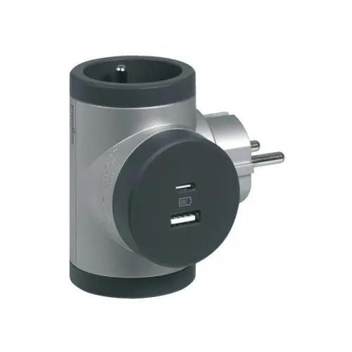 Triplite Usb Murale Compact, 2 Prises Aluminium – LEGRAND Soldes