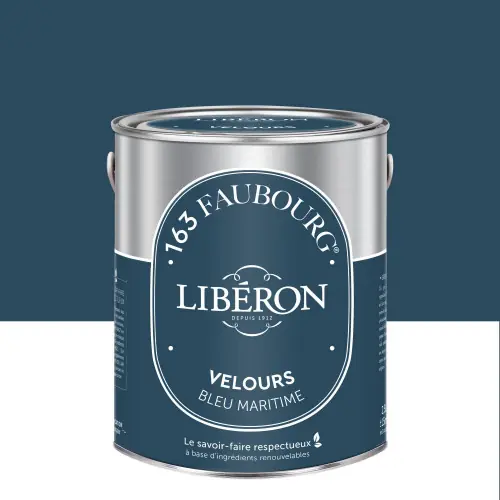 Peinture bleu maritime multisupport 163 faubourg LIBÉRON velours 2.5 l - LIBERON Populaire